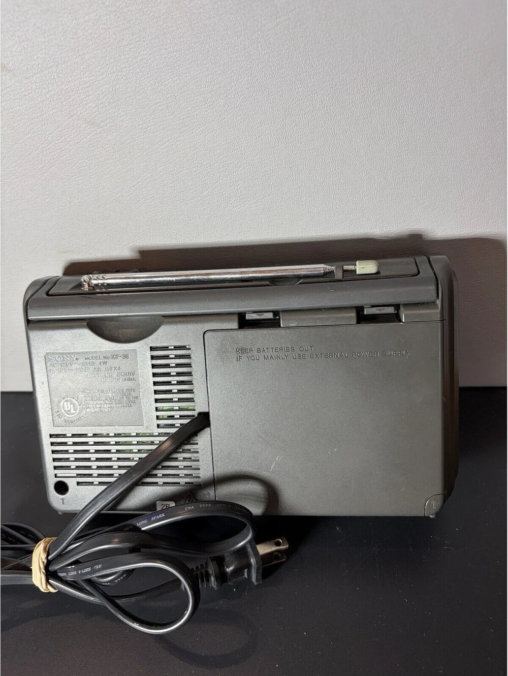 Vintage Sony, ICF-36, Weather TV FM /AM 4 Band Portable Radio